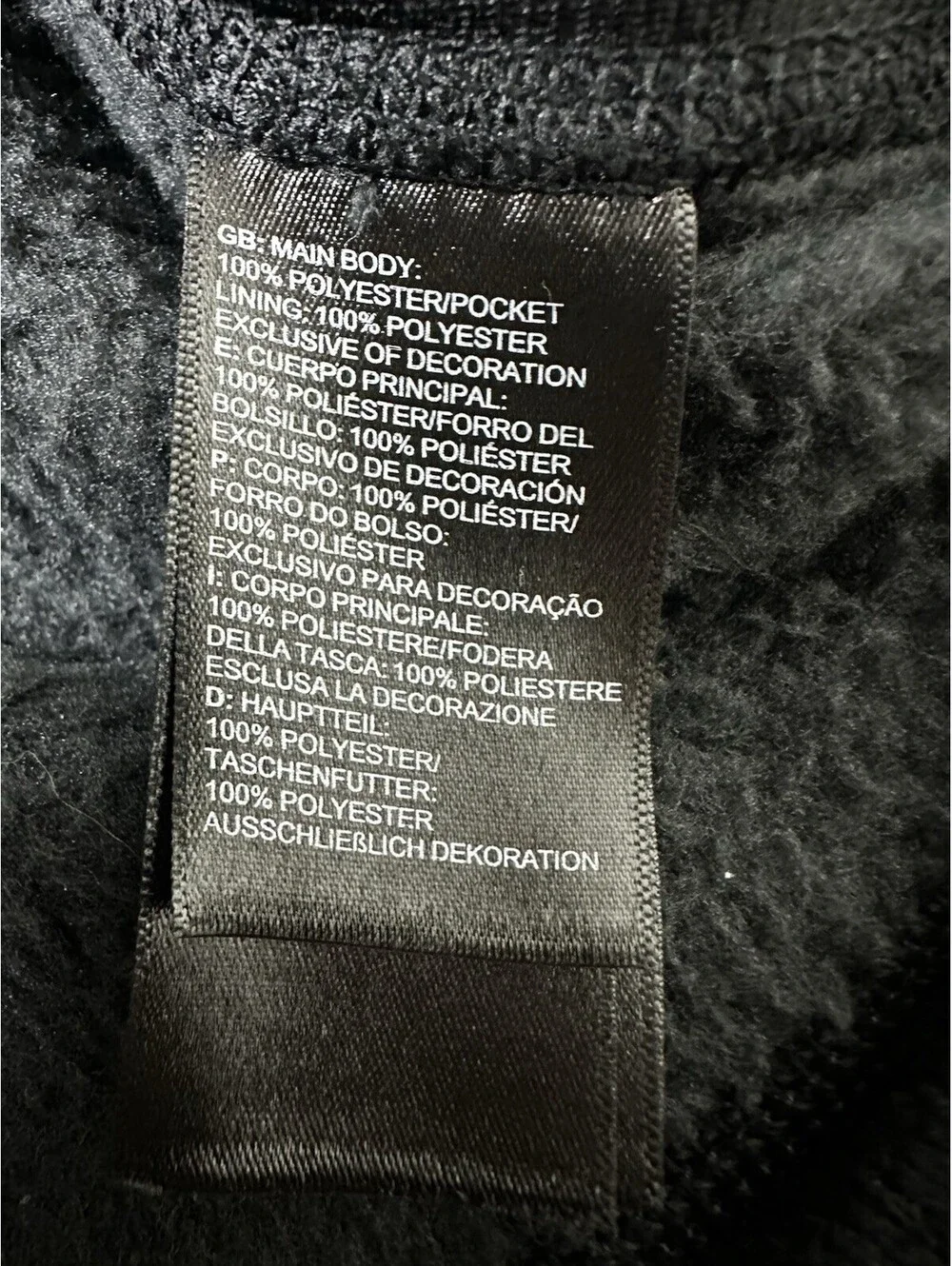 The North Face Mens XL Fleece Vest Black Full Zip Kyber Herbicide Corporate
